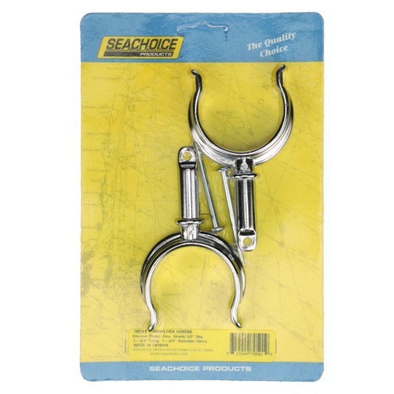 Sea Choice – Chrome Plated Zinc Rowlock Horns Only (Sold as Pair)