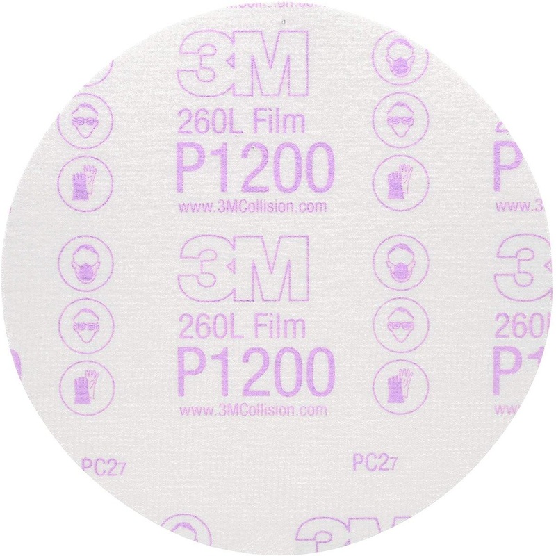 3M – Hookit Finishing Film Abrasive Disc 260L – 6 inch – P1200 Grade – 100 Pack – 00968