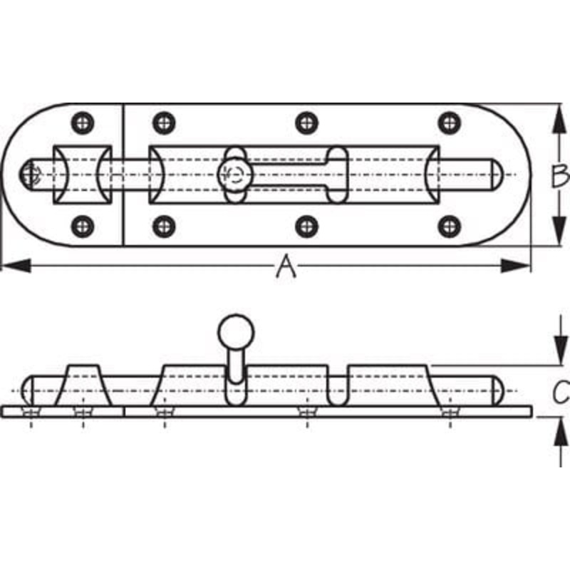 Sea-Dog Line – Heavy Duty Barrel Bolt Investment Cast 316 Stainless Steel – 2212431