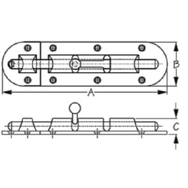 Sea-Dog Line – Heavy Duty Barrel Bolt – Investment Cast 316 Stainless Steel – 2212551