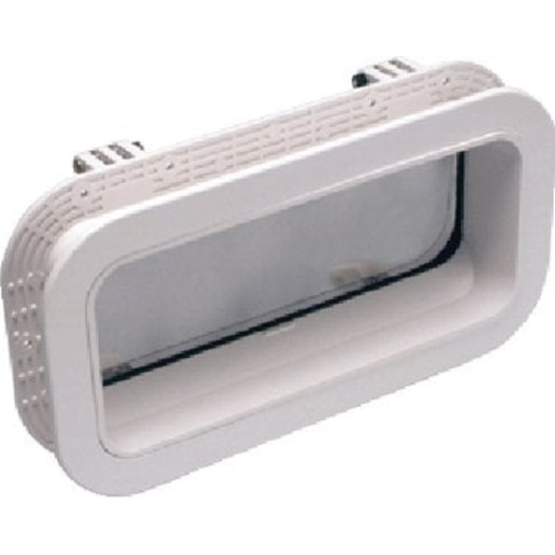 Beckson Marine – Angled Spigot Opening Port, White W/Clear Lens – PO714WC10