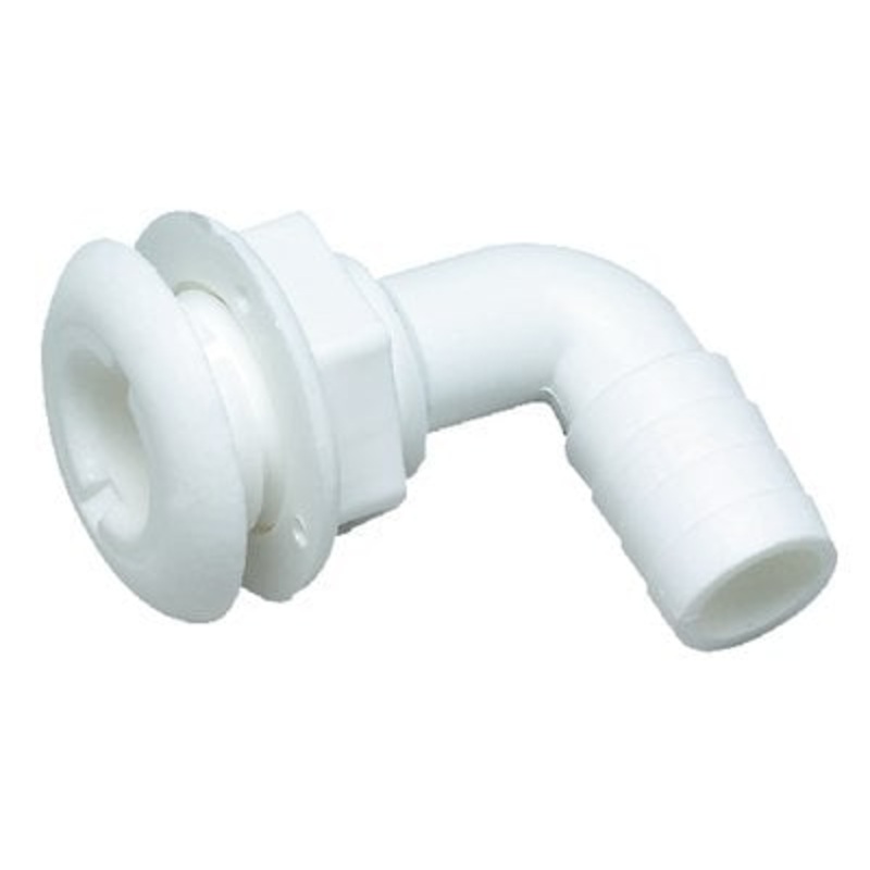 Seachoice – 90 Degree Plastic Thru-hull, One Nut Application, White – 18131
