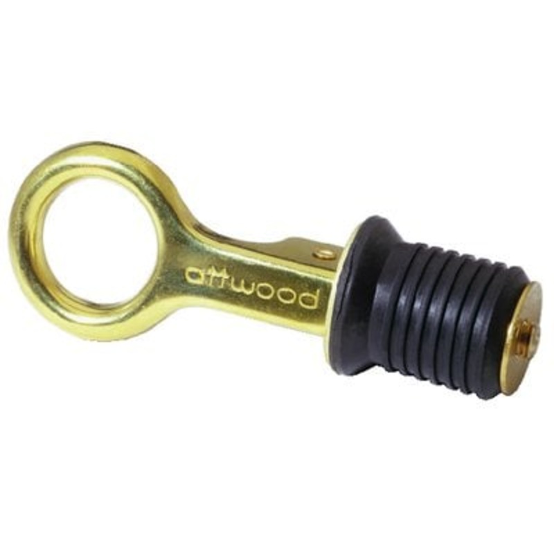 Attwood Marine – Brass Snap-Handle Drain Plug Without Chain – 7524A7