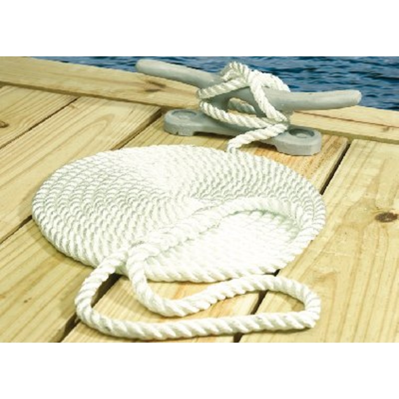 Seachoice – 3-strand Twisted Nylon Dock Line – 3/4 x 50′ – 42651 White