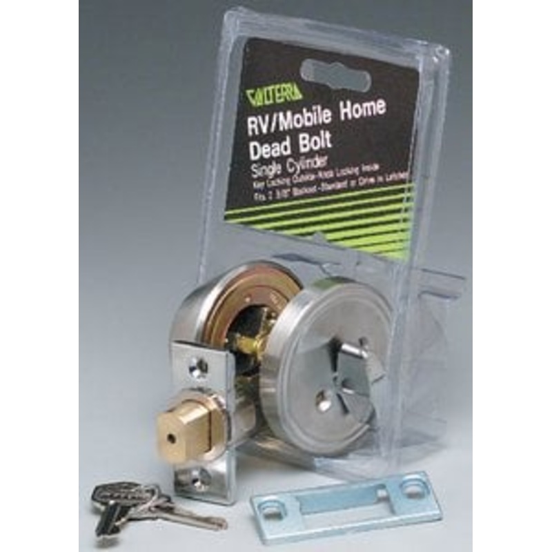 Valterra – L32CS3008 Stainless Steel 3 Way Universal Single Cylinder RV Lock Unlock Deadbolt – 32CS3008