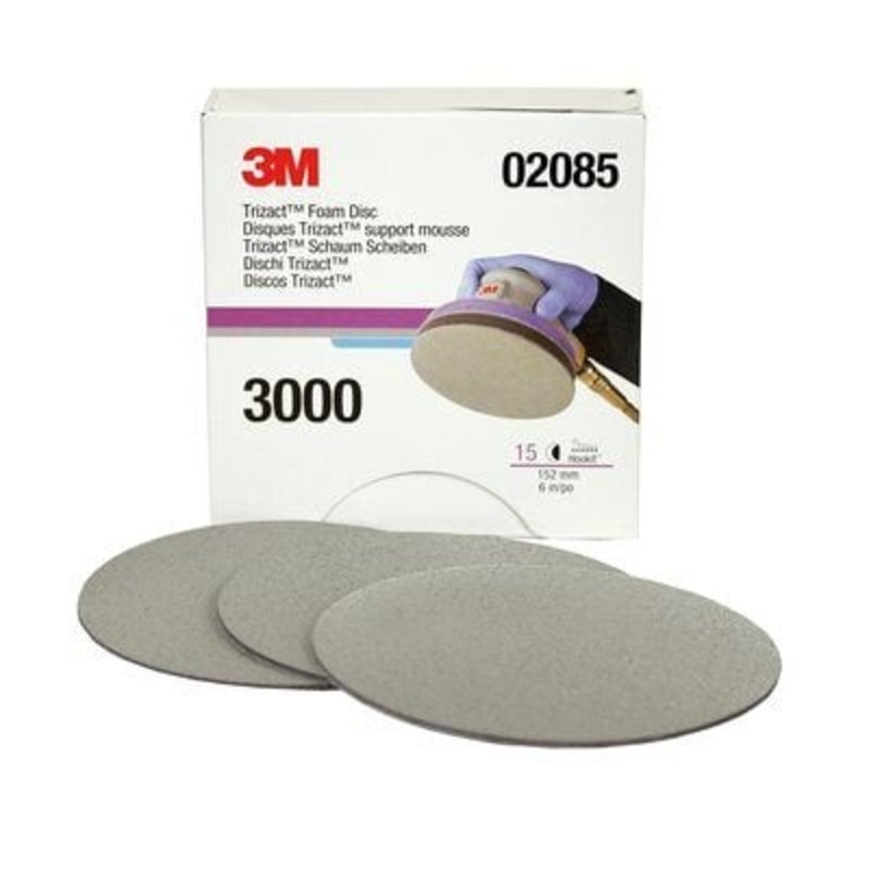 3M – Trizact Hookit Foam Disc – 6 inch – P3000 Grit – 15 Pack – 02085