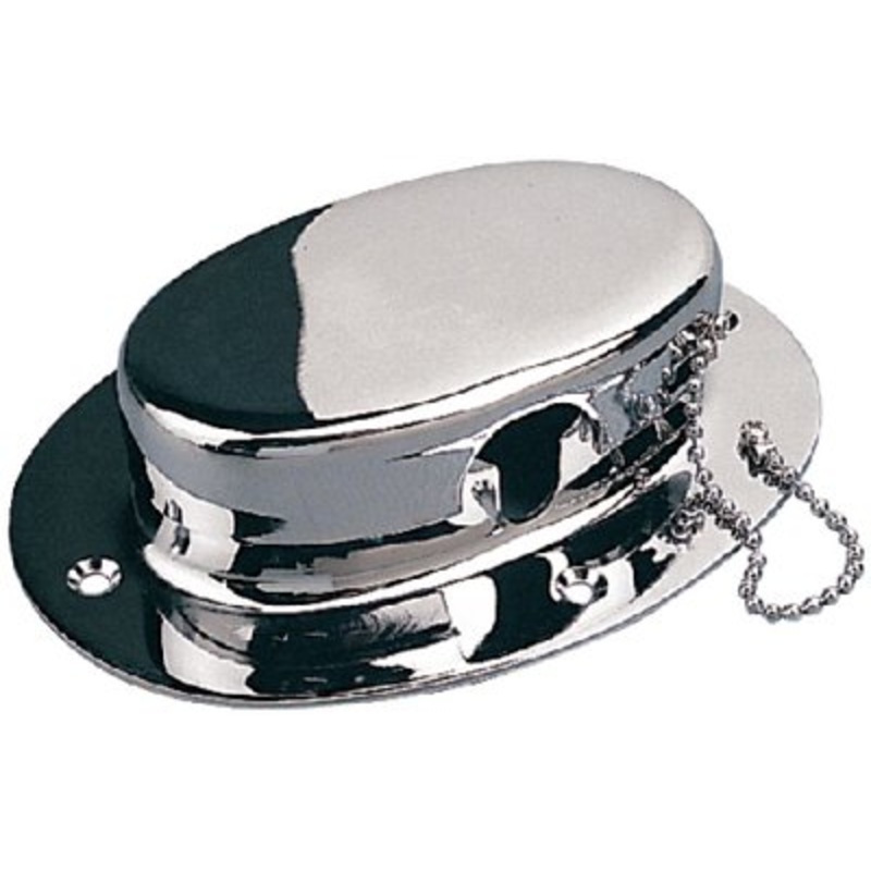 Sea-Dog Line – Forged Brass Chrome Plated Chain Deck Pipe with Chain #8 Fastener – 322070
