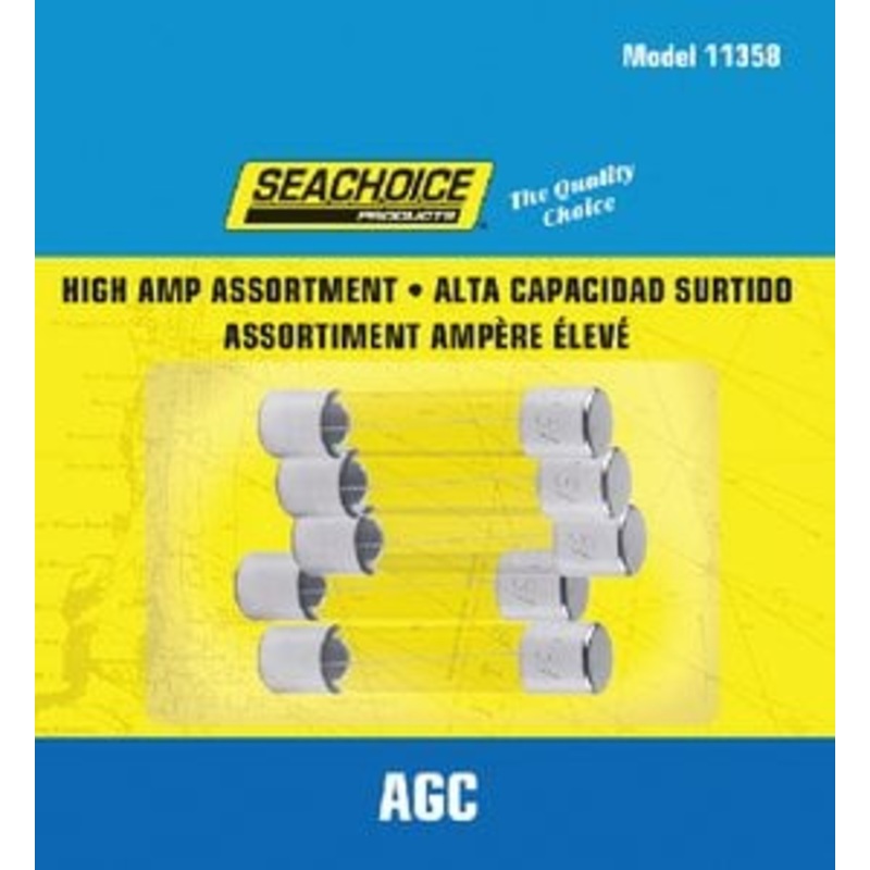 Seachoice – High Amp Agc Glass Fuse Assortment – 11358