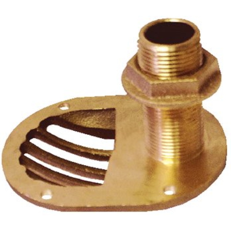 Groco – 1 Scoop Thru-Hull with Nut – Brass – STH100W