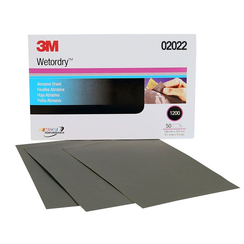 3M – Imperial Wetordry Paper Sheets – 9 inch x 11 inch – P1200 Grit – 50 Pack – 02022