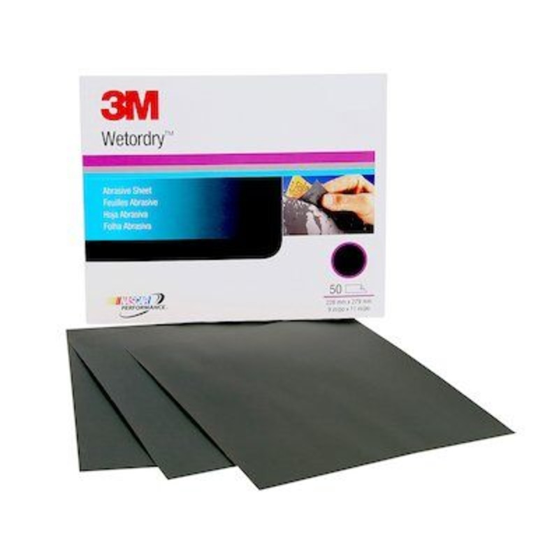 3M – Imperial Wetordry Paper Sheets – 9 inch x 11 inch – P1500 Grit – 50 Pack – 02032