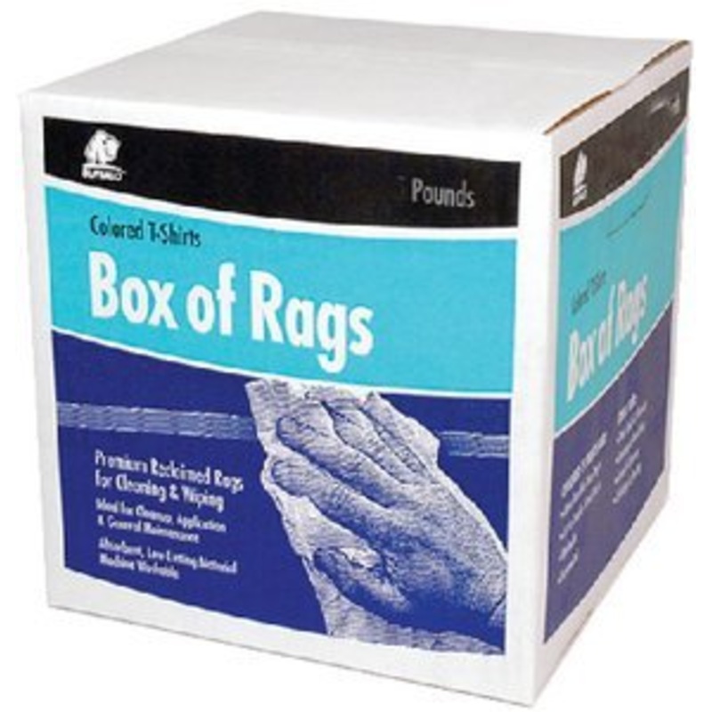 Buffalo Industries – Buffalo Colored T-Shirt Rags – 4 Pound Box – 10080