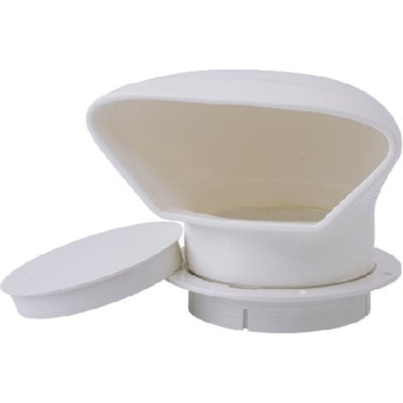 Sea-Dog Line – PVC Low Profile Cowl Vent & Snap On Deck Plate – 5-7/8 H x 4 Diameter – 7271423