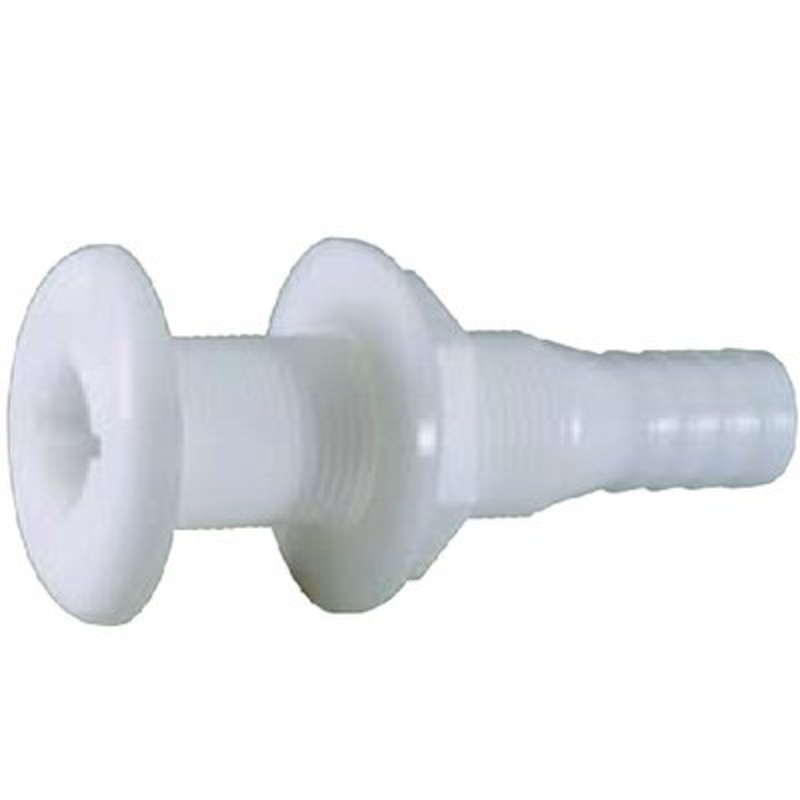Attwood Marine – Thru Hull Connector For Hose, White – 1-1/8 to 1-1/4 – 38743