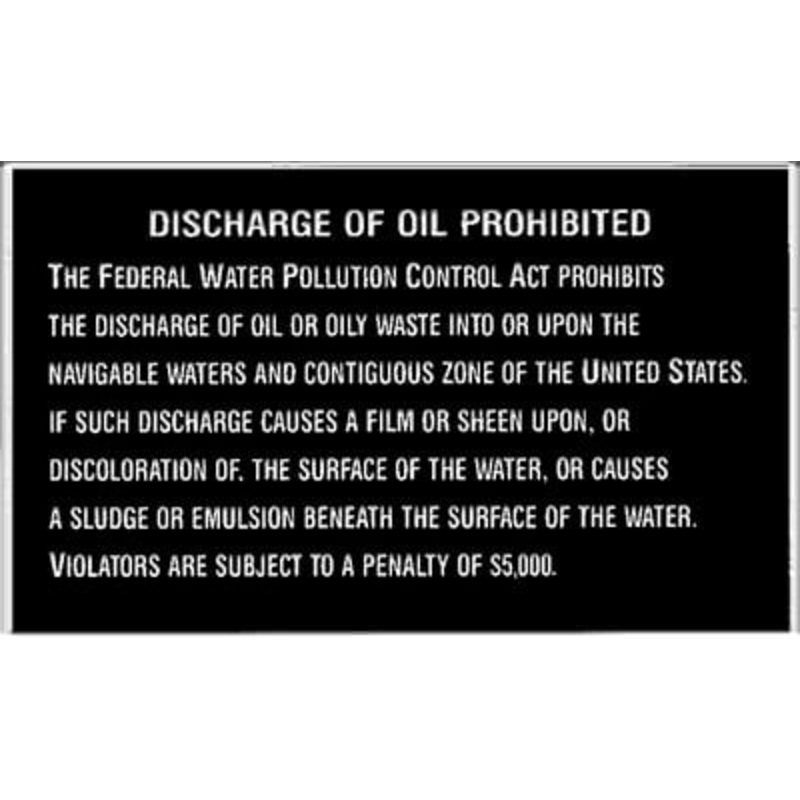 Bernard Engraving – Plaques – Oil Discharge – P204
