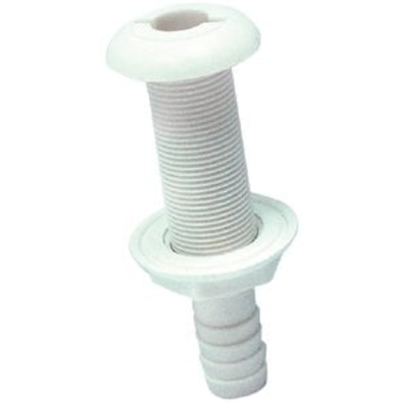 Seachoice – Extra Long Plastic Thru-hull, White – 18161