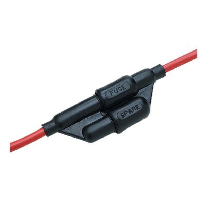 Seachoice – Watertight In-line Fuse Holder With Spare (2 Fuses Included) – 12701