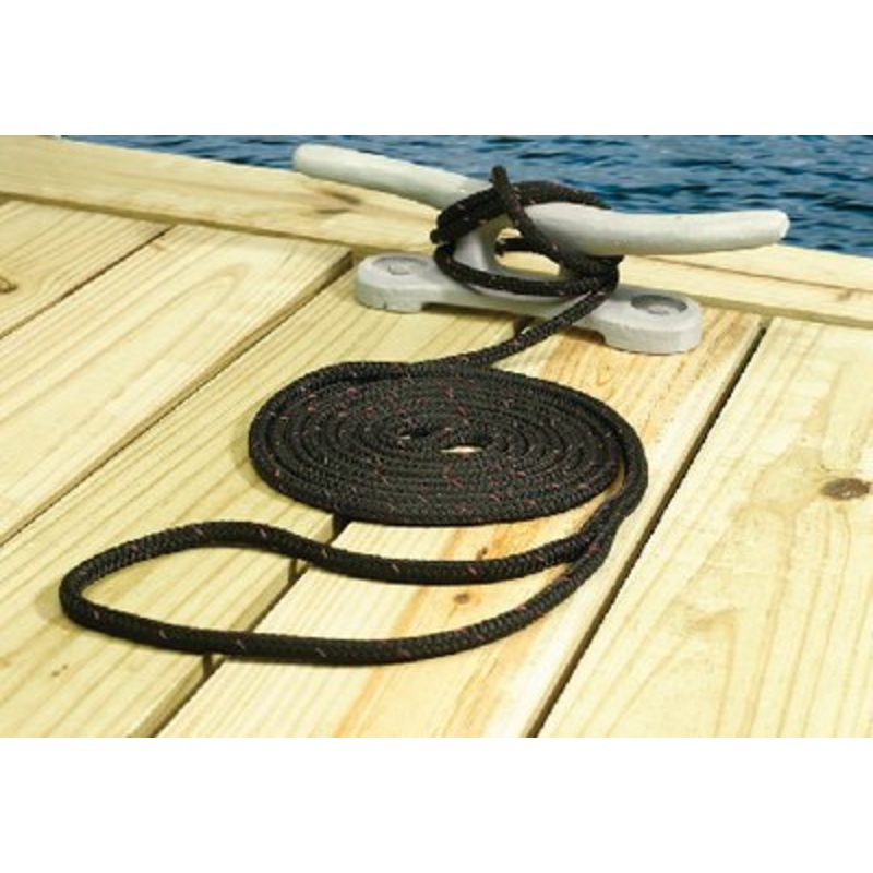 Seachoice – Double Braided 100% MFP Dock Line 42411- 3/8 x 15′ – Blue with Black Tracer