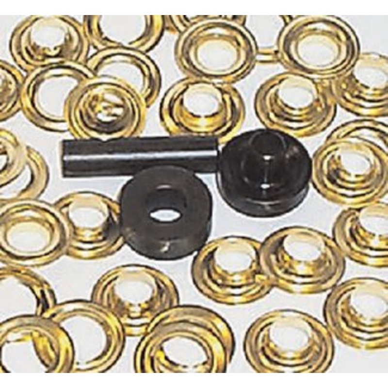 Taylor – E-Z Grommet Set – Includes Hole Punch, Setting Tool and 18 #2 Brass Grommets and Wahers – 1365