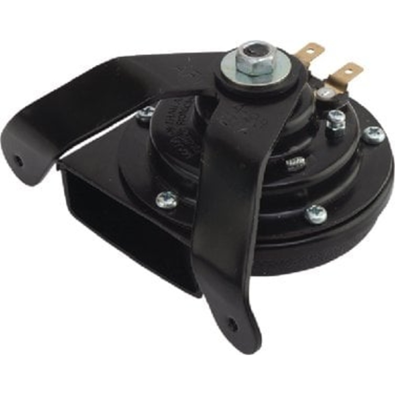 Sea-Dog Line – Black Finish 3 Amp 107 DB Mini Compact Horn & Bracket Powder Coated Steel 3-5/16 x 3-5/8 x 4 – 431410