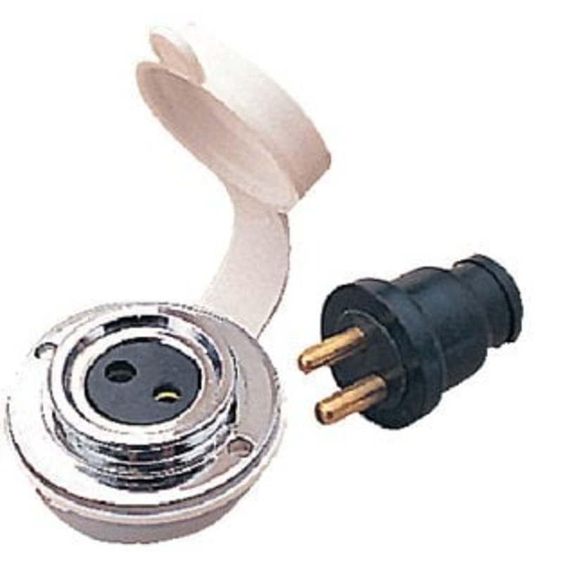 Sea-Dog Line – Chrome Brass Polarized Cable Outlet – 4261421