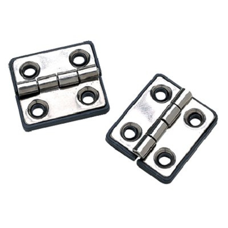 Seachoice – Polished Stainless Steel Butt Hinges With Black Nylon Base Plate – 1-5/16 X 1-1/2 – 2-Pack – 33951