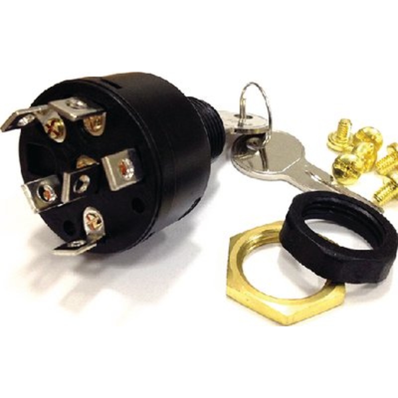 Sierra – Magneto 3 Position 5/8 Polyester 6 Screw Terminal 12V 15 Amp Ignition Starter Switch – MP41000