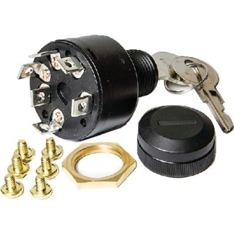 Sierra – Magneto 4 Position 5/8 Polyester 7 Screw Terminal 12V 15 Amp Ignition Starter Switch – MP39730