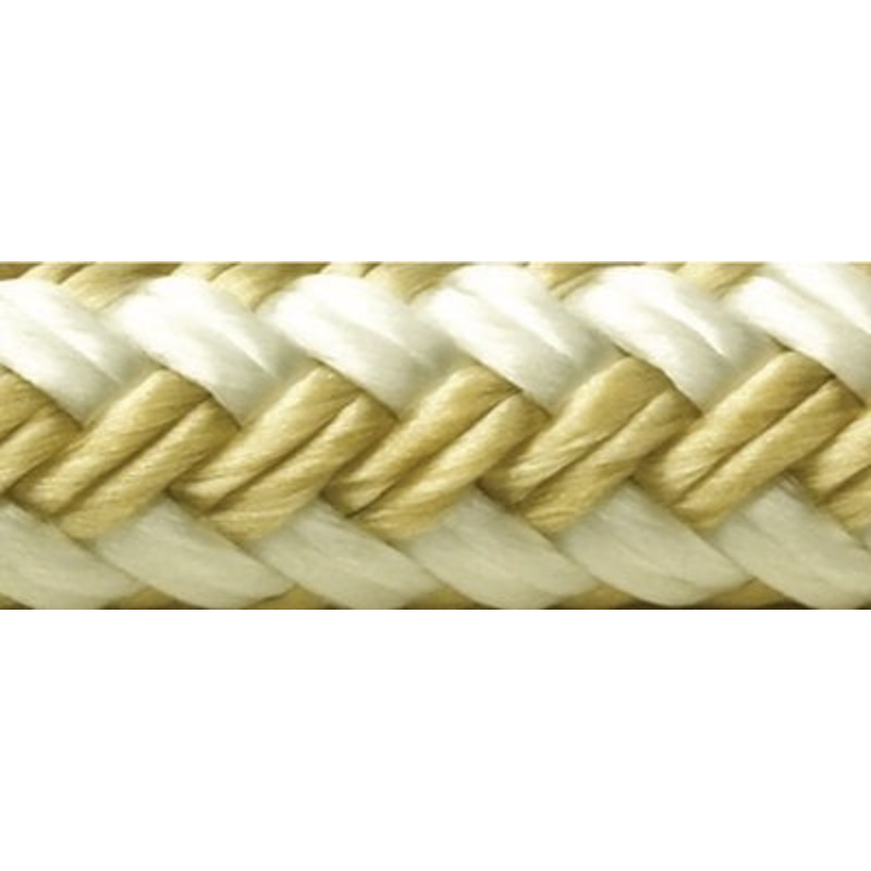 Seachoice – Double Braided Nylon Fender Line – 1/4 x 6′ – Gold/White – 2 Pack – 41891