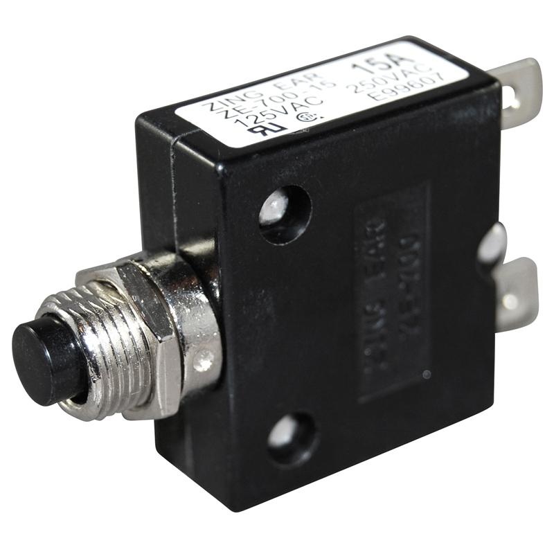 PUSH BTN BREAKER 15AMP