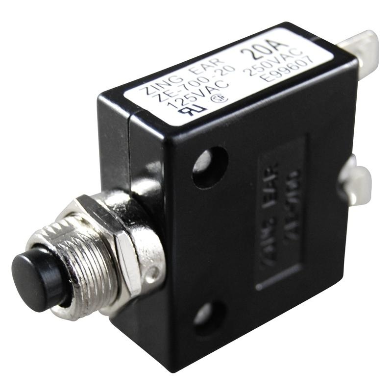 PUSH BTN BREAKER 20AMP