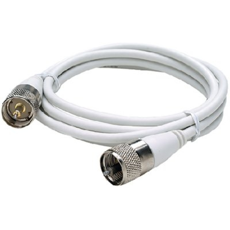 Seachoice – RG58U White Coaxial Antenna Cable Assembly With Fittings – 20′ – 19771