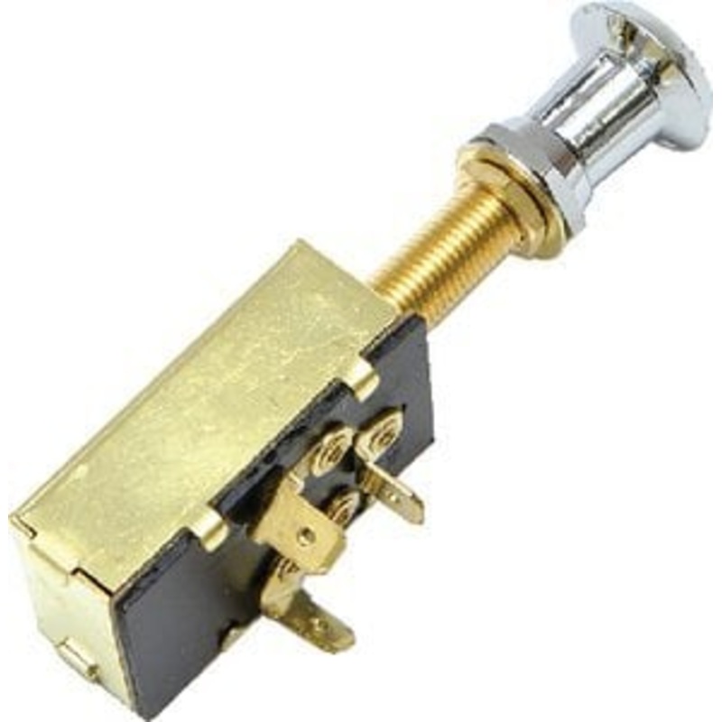 Sierra – On/Off/On SPDT 4 Blade Terminal Heavy Duty Push Pull Switch Chrome & Plastic Knob – MP39590