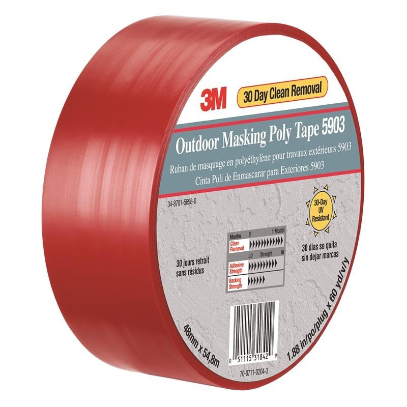 3M – Outdoor Masking Poly Tape – Red – 50 in x 60 yd – 5903