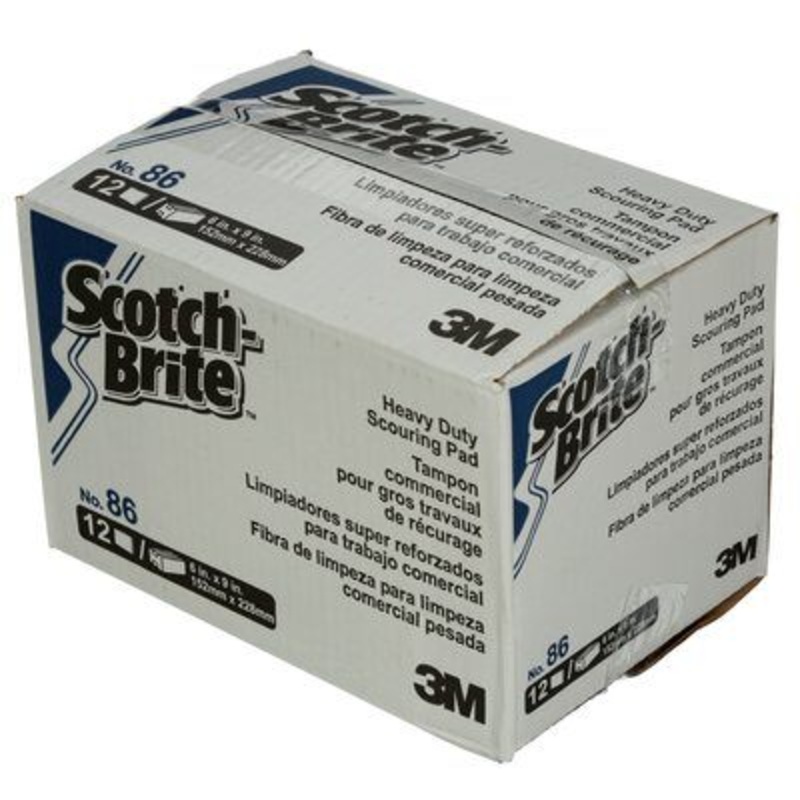 3M – Scotch-Brite Heavy Duty Scour Pad #86 – 6 inch x 9 inch – 12 Pack – 05509