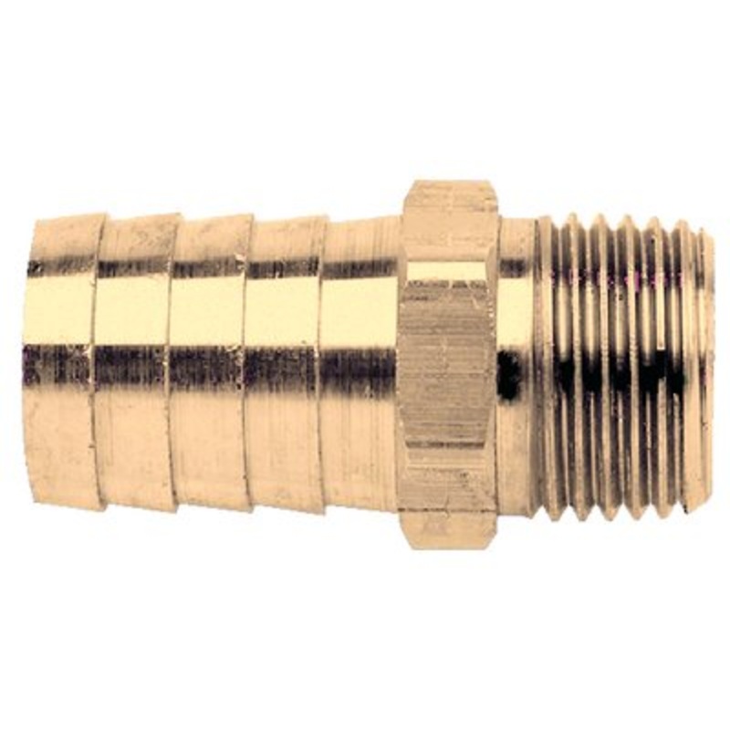 Brass Fittings – 1/2 Hose x 3/8 Pipe Male Hose Barb – 32016