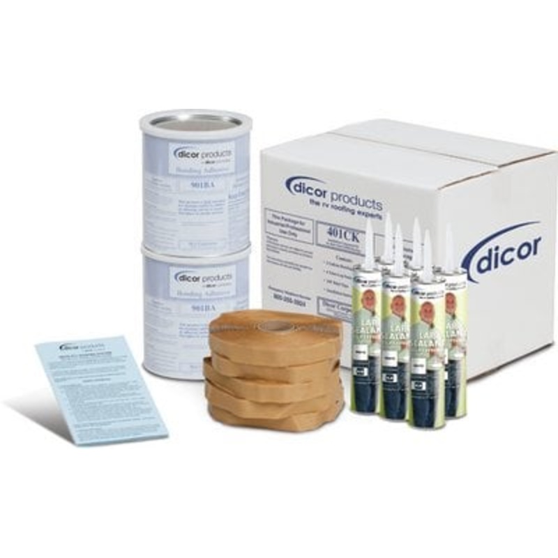 Dicor Corporation – Rubber Roof Installation Component Kit, White – 401CK