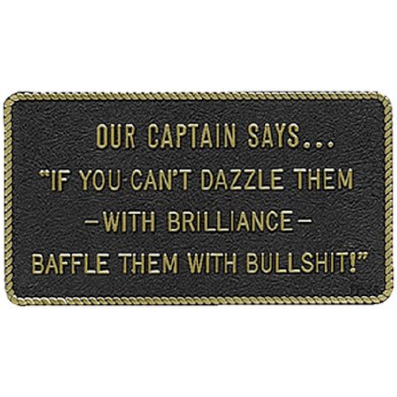 Bernard Engraving – Fun Plaques – Our Captain Says… – FP034