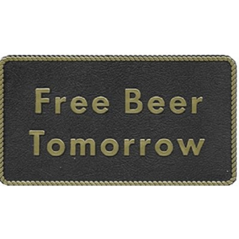 Bernard Engraving – Fun Plaques – Free Beer Tomorrow – FP040