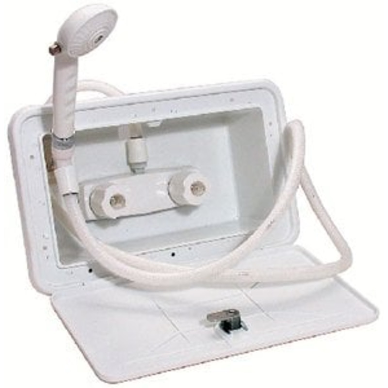 Valterra – Phoenix RV Camping Exterior Outdoor Shower with Hatch & Hose – PF266201