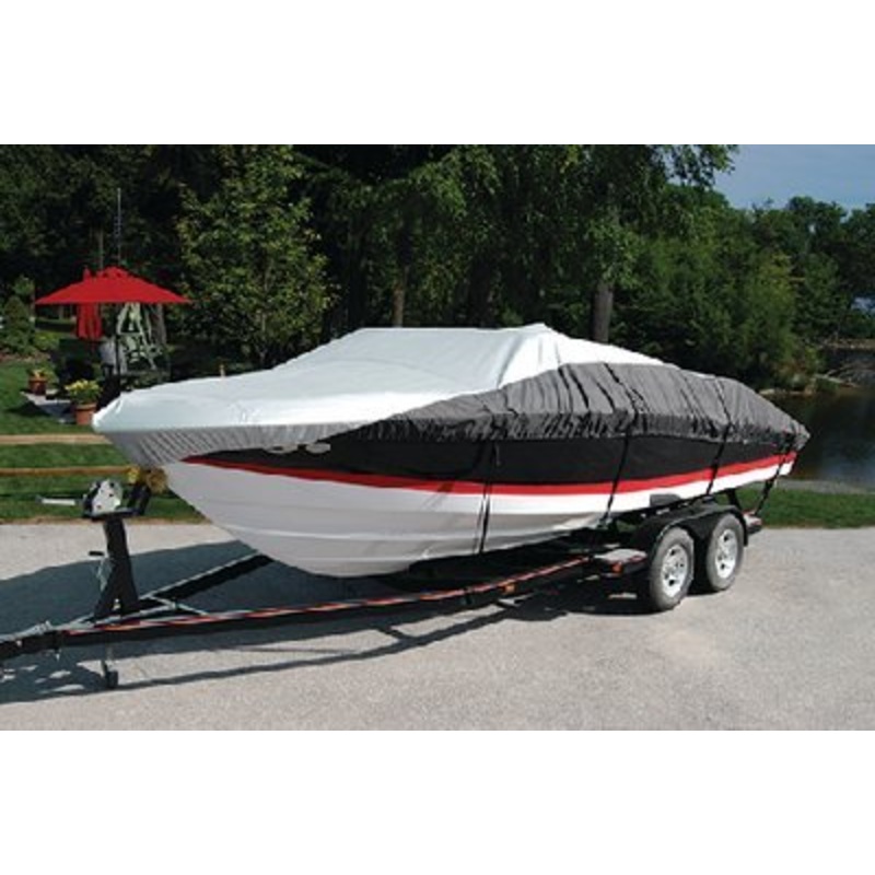 Taylor Made-  BoatGuard Eclipse Boat Cover With Storage Bag, Tie-Down Straps and Support Pole – For Pontoon Playpen 22′-24′ –  70912