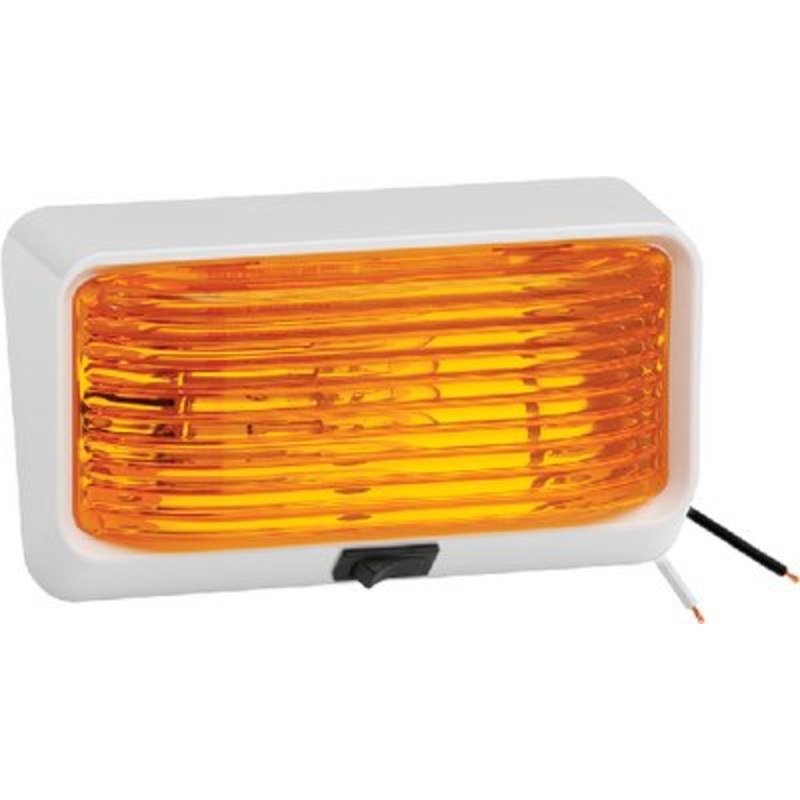 Fulton Products – Bargman #78 12V Porch/Utility Light w/Switch, White w/Amber Lens – 3078518