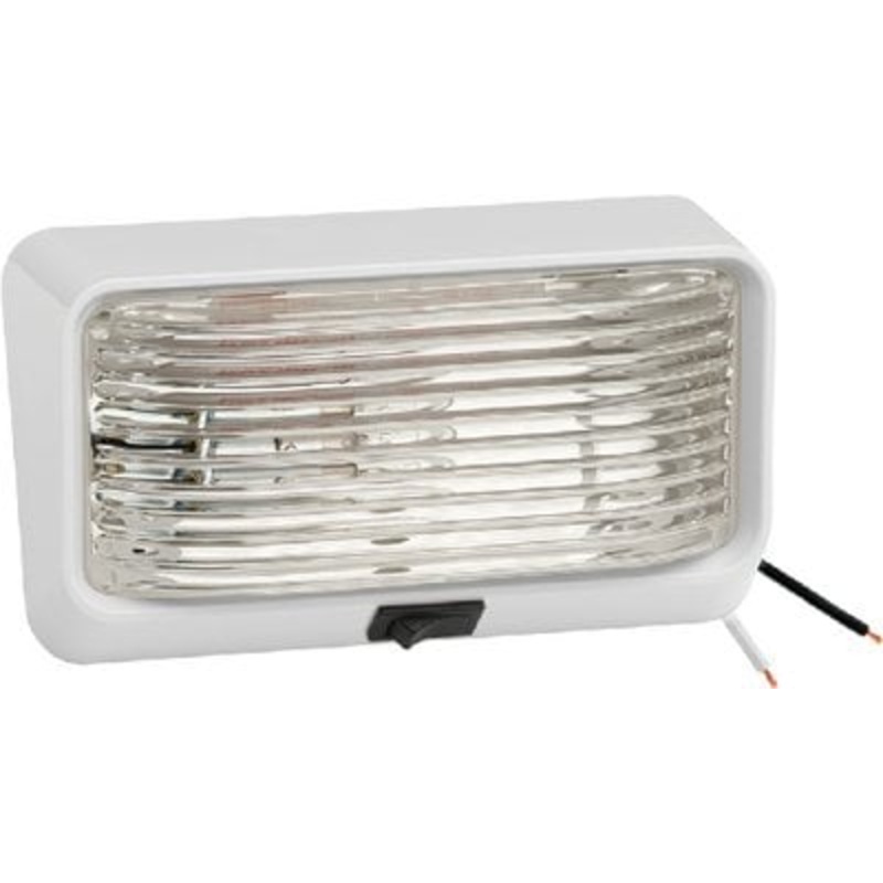 Fulton Products – Bargman #78 12V Porch/Utility Light w/Switch, White w/Clear Lens – 3078517