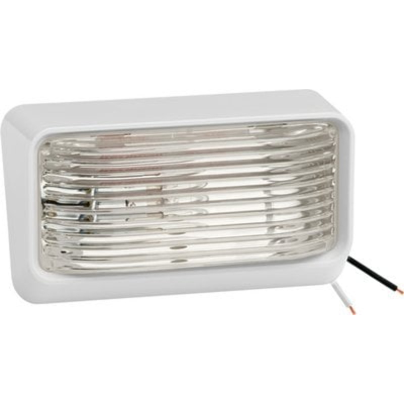 Fulton Products – Bargman #78 12V Porch/Utility Light, White w/Clear Lens, Clam Pack – 3178531