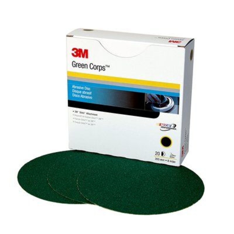3M – Green Corps Stikit Disc – 8 inch – P80 Grit – 50 Count – 01549