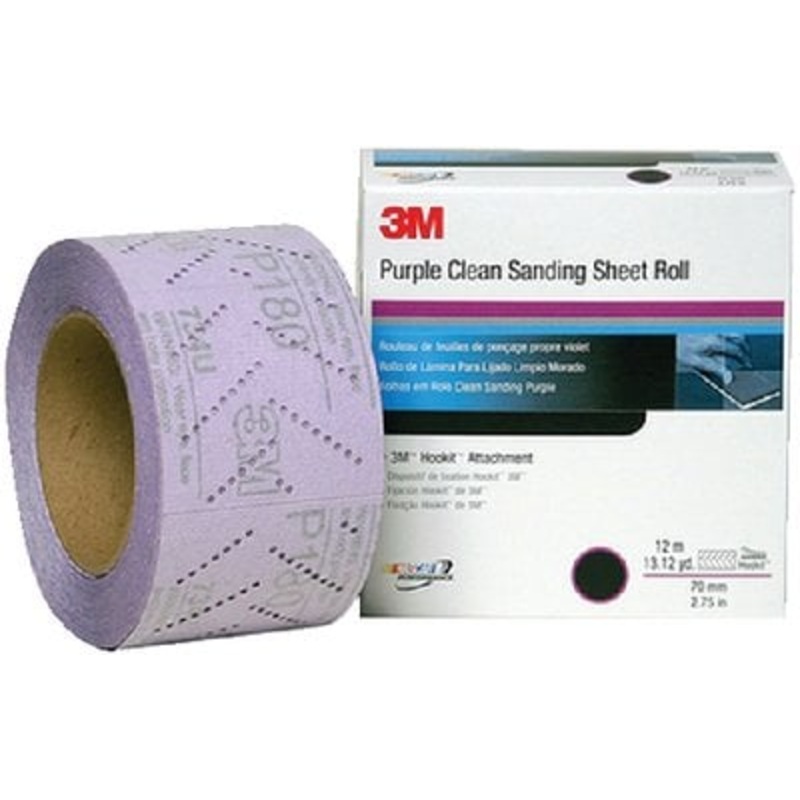 3M – Hookit Purple Clean Sanding Sheet Roll 334U – P800 Grit – 70 mm x 12 m – 30700