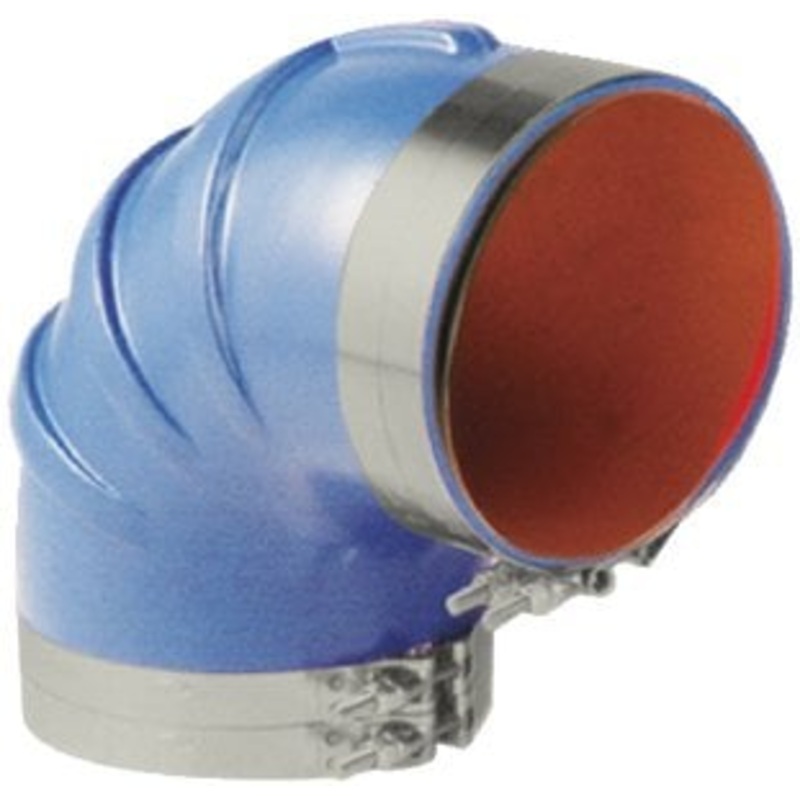Trident hose – Blue Silicone VHT 90 Degree Elbow w/T-Bolt Clamps, 4 – 290V4000SS