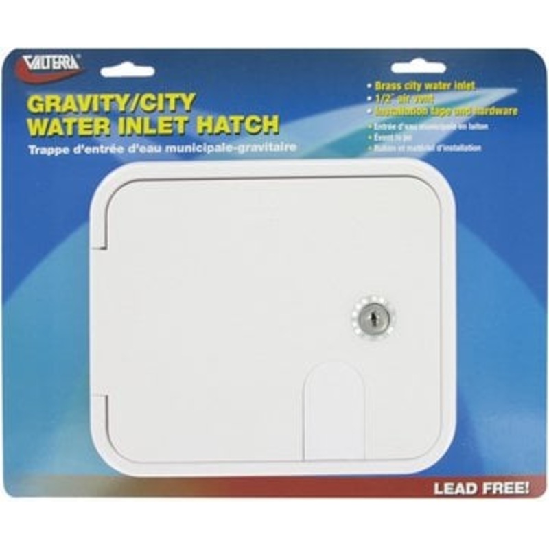 Valterra – Gravity Brass City 1/2 Air Vent RV Water Inlet & Lockable Hatch & Includes Hardware & Installation Tape – A012000VP
