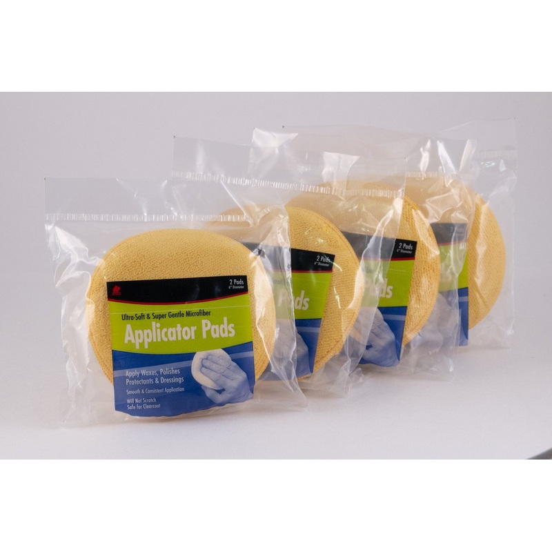 Buffalo Industries – Buffalo Microfiber Wax Applicator Pads (2 Per Pack) – 6 – 4-Pack