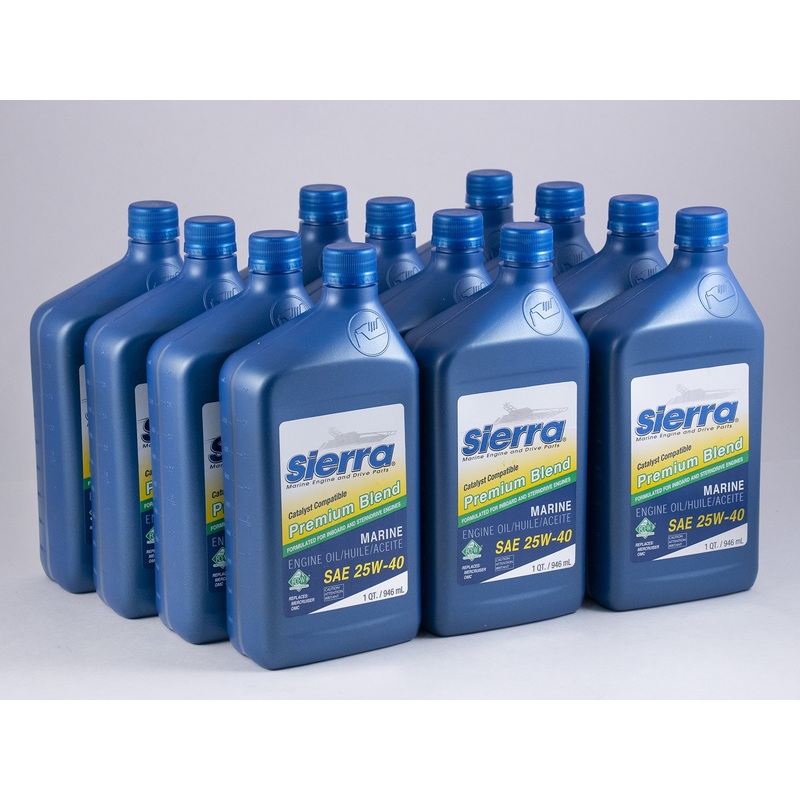 Sierra – 25W-40 FC-W 4 Stroke Stern Drive Engine Oil – Quart – 12 Pack – 9400CAT2